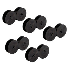 Typewriter Ribbon Twin Spool Replacement Pack Black 5 Pcs