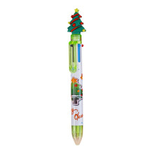 Bolígrafo navideño de 6 colores, tipo pulsador, multifunción, 2 ml, en liquidación.