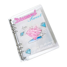 Cute Bowknot Photo Album 6Rings Acrylic Binder Cover-pink diam