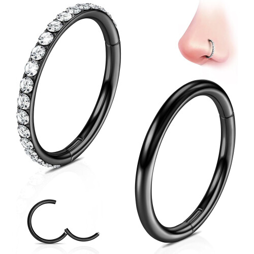 G23 Titanium Nose Hoops 16G-20G 6-10mm 2pcs