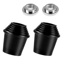 2 Packs Bass Drum Spur Feet, Legs Threaded Rubber Foot with Lock Nuts for