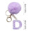 Initial Letter Key Rings Purple Furry 4 Pcs 1