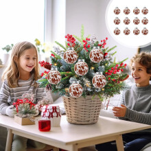 12pcs Brown Plastic Christmas Ball Ornaments