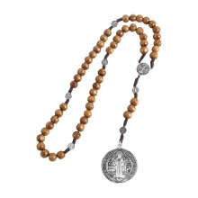 Christian Rosary Necklace with Pardon Crucifix Pendant for Baptisms and Mass for Easter