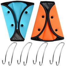2 Pcs Seatbelt Adjuster, FineGood Seatbelt Strap Cover for Kids Adult Triangle Seatbelt Protector Cover with 4 Pcs Stainless