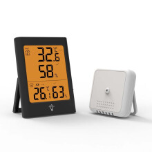 Wireless Thermometer Electronic Digital Thermometer Thermohygrometer,Black