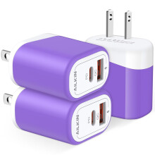 USB-C Wall Charger Block (3pcs), 20W PD + QC3.0 Fast Charging, Compatible with Android Phones