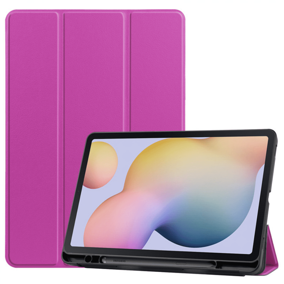 Compatible With Samsung Galaxy Tab S7 (Sm-T870/T875), 11" Leather Tri-Fold Stand Sleeve, Slim & Lightweight Purple 9028731011196