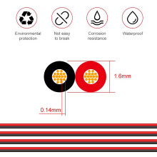 2Pin Wire 100M 22AWG 12V/24V Extension Cord Red and Black 2-Wire Stranded Tinned Copper LED Light Bar Power Cord