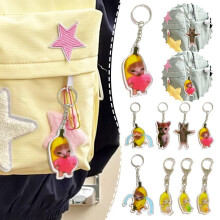 Banana Cat Keychain 6cm Food-Style Cat Head Pendant