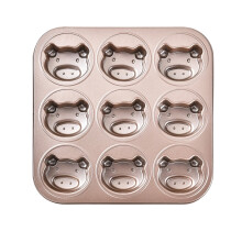 Carbon Steel Non-Stick 9-Cavity Cake Pan Animal Shaped Baking Mold Oven Bakeware