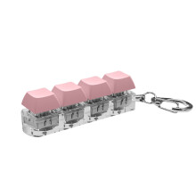 4-knappers mekanisk tastatur, fidget-dings med lyd og LED-lys for stresslindring og spilling - ABS+-materiale, bærbar design, 1 stk.