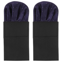 Marineblauwe polyester pochetjes voor heren, voorgevouwen (2 stuks)