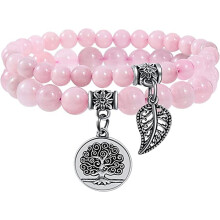 Yoga Stretch Chakra Armband, Chakra Kralen Armbanden voor Dames en Heren met 7 Chakra Helende Kristallen, Kralen Armbanden voor Dames met Levensboom