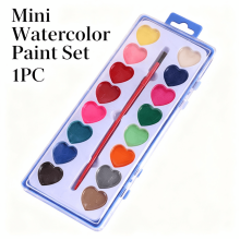 Mini Watercolor Paint Set 12 Colors Travel Palette with
