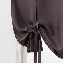 Blackout Tie Up Curtain Thermal Insulated Window Adjustable Balloon Curtain Shade for Small Window Rod Pocket (39" x 55", Chocolate)