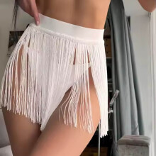 Women's Fringe Mini Skirt Beach Cover Up High Waisted