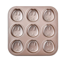 Carbon Steel Non-Stick 9-Cavity Cake Pan Animal Shaped Baking Mold Oven Bakeware