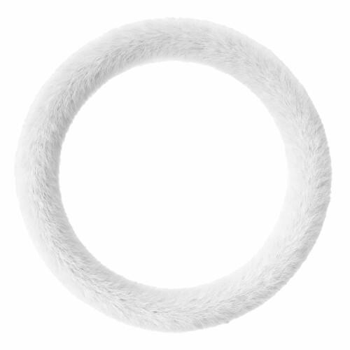 White Plush Steering Wheel Cover 38 cm