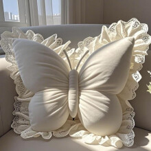 (Violet, One size fits all) Princess Butterfly Pillow Cushion for Living Room Sofa Bedroom Car, Soft Knot Backrest Cushion, Home Decor Throw Pillow