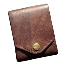Multifunctional Compact Wallet for Men Women Large Capacity Card Holder with Pen Slot Handmade PU Leather Small Purse