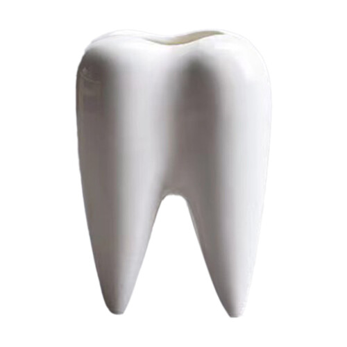Ceramic Toothbrush Stand with Pen Holder White