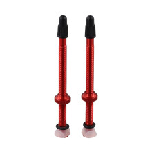 2Pcs Bike Tubeless Tires Valve Stem Aluminum Alloy for Presta Valve 80mm Red