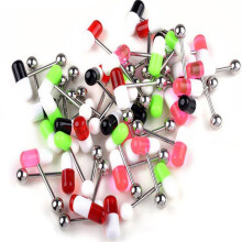 Acrylic Tongue Barbell Nipple Ring Stud 10 pcs