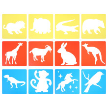 Children's Chalk Drawing Halloween Stencils Cartoon Animals