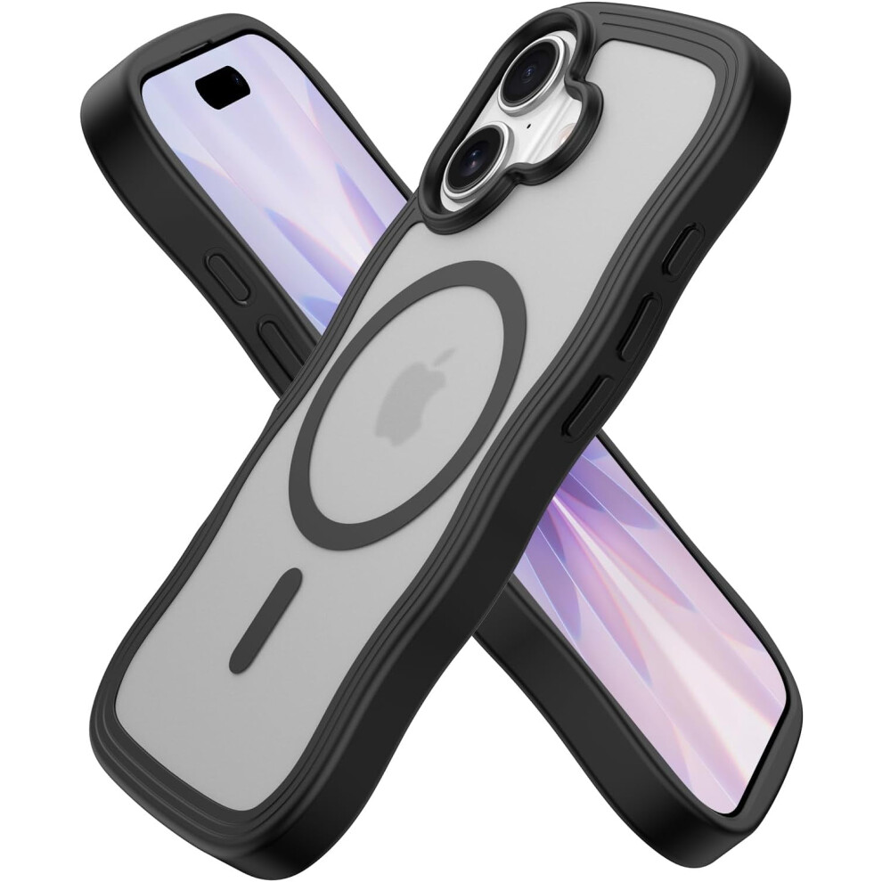 Magnetic Iphone 17 Case Compatible With Magsafe Â Curly Wavy Translucent Matte Tpu Bumper, Shockproof 9028731179810