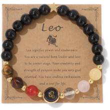 Zodiac Bracelets for Women 12 Constellations 8mm Bracelet Mens Black Beaded Bracelets Natural Stone Bracelets Birthstone Gifts Zodiac Gifts for Women