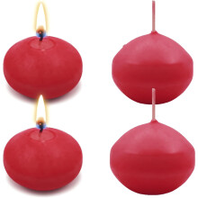 4pcs Red Tea Wax Floating Candles, Smokeless for Wedding, Pool, SPA, Valentine’s, Bath, Christmas Decor – Compatible with Standard Holders