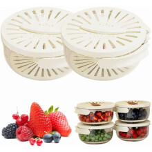 2-in-1 Draining & Preservation Basket, Foldable Handle Fruit/Veg Strainer Bowl with Lid