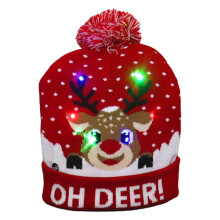 LED Christmas Hat Light Up Knitted Colorful Light Ugly Hat Unisex