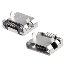30 Pcs Micro USB Type B 5 Pin Female Connector 90 Degree Short Needle Without Edge, Fast Charging Durable PCB Mount