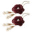 2 Pack Artistic Flower Theme Drapery Tie Polyester-maroon red 1