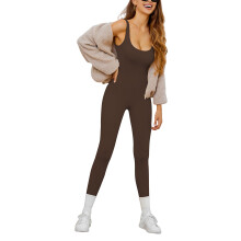 Women's Sleeveless Ribbed One-Piece Jumpsuit