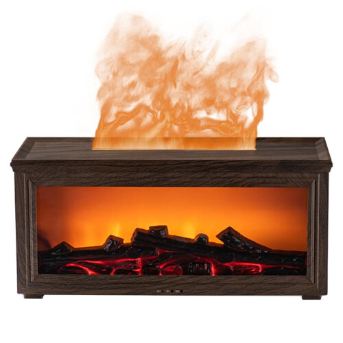 Remote Control Aromatherapy Fireplace Humidifier with Colorful Flame Light
