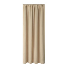 Blackout Curtains with Thermal Insulation for Bedroom and Kitchen, Scandinavian Style Solid Color Light-Blocking Window Treatment (96x160cm) (Beige)