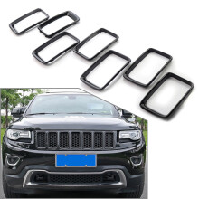 Glossy Black Car Front Grille Insert Ring Trim Cover Set
