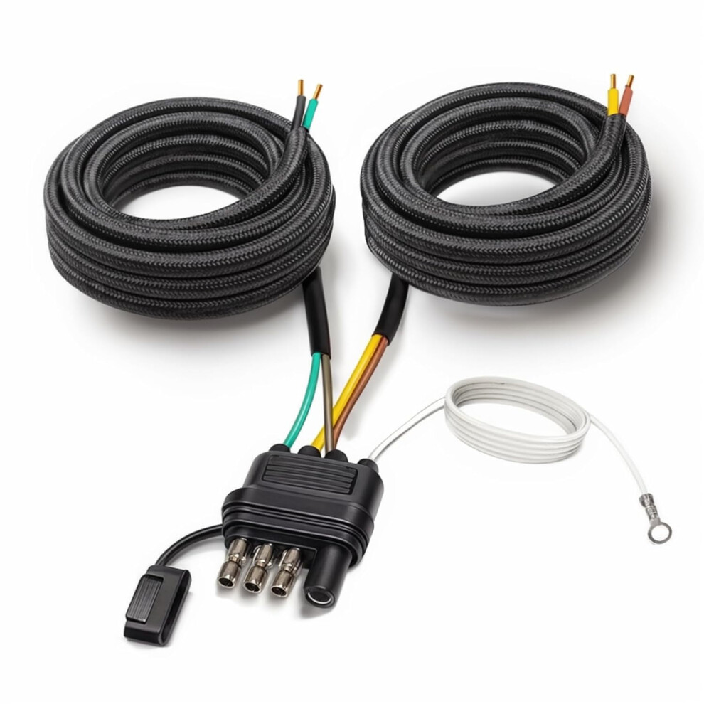 4-Pin 5-Wire Trailer Wiring Harness Kit, 22Ft, Compatible With Boat Trailers, Tail/Brake/Turn Signal Lights 9028731667928