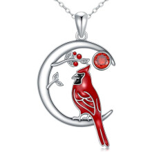 Colier din argint 925 cu păun/cardinal/gaiță albastră/bufniță/colibri/pasăre Phoenix/flamingo – pandantiv drăguț cu animale, cadou pentru