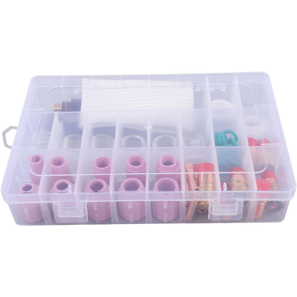 56Pcs Tig Welding Torch Accessories Kit Ceramic Nozzle Glass Cup Holder Equipment For Wp17 18 26 9028731246338
