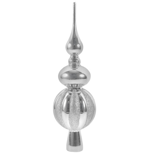 Spherical Christmas Tree Topper Silver 23 cm