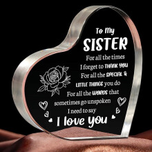 Encouraging Acrylic Keepsake 3.9"x3.9", Gifts for Brother from Sister – Birthday, Father’s Day & Christmas, Compatible with All Occasions