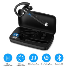 Zestaw słuchawkowy Bluetooth z etui 500 mAh, 180 godzin czuwania, mikrofon, kompatybilny z iPhone'em i Androidem – zestaw głośnomówiący dla