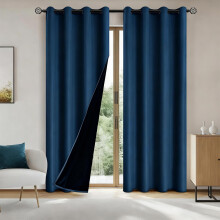 Thermal Blackout Curtains for Doors Energy Saving Light Blocking Drapes for Bedroom Living Room with Polyester Fabric Stylish Home Decor, Pack of 1
