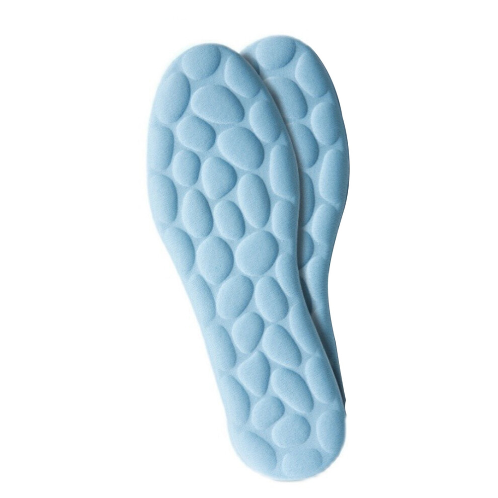 Xinwanna 1 Pair Massage Insoles, High-Elastic, Shockproof & Breathable, Cuttable, Unisex, Compatible with Most Shoes (Blue, Size 36)