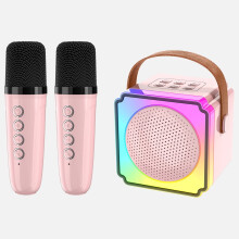 Mini karaoke gép 2 vezeték nélküli mikrofonnal, hordozható mini karaoke gép gyerekeknek karácsonyi ajándékba
