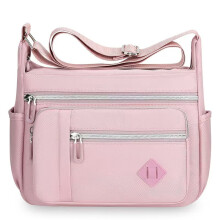 Vanntett crossbody-veske i nylon med flere lommer for kvinner